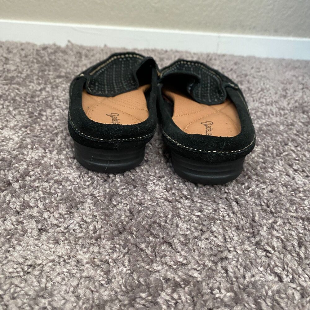 BARETRAPS Orvyn Black Leather Bejeweled Beaded Slip-On Mules Size 8 - Picture 6 of 14